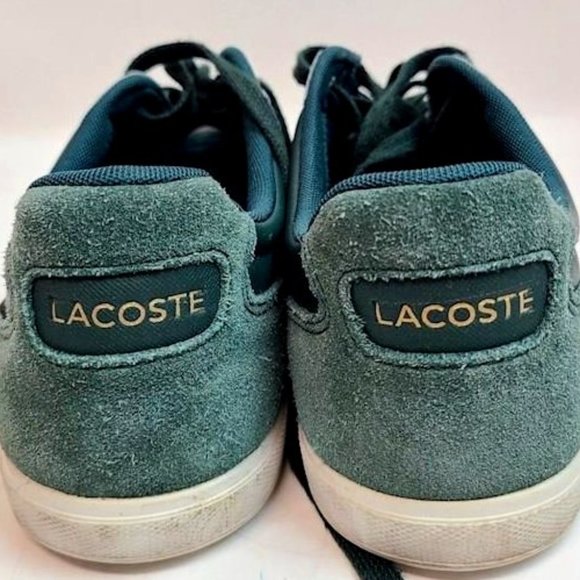 Lacoste Men\'s 12375 Green Leather Low Top Lace Up Athletic Sneaker Shoes US 8 main image 4